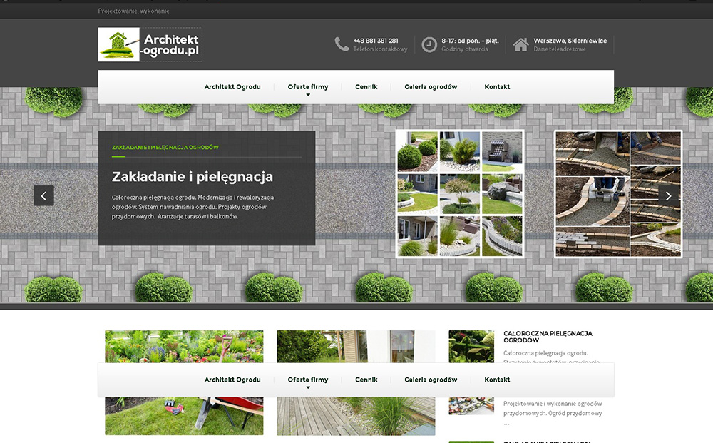 Firma ogrodnicza. Architekt krajobrazu.